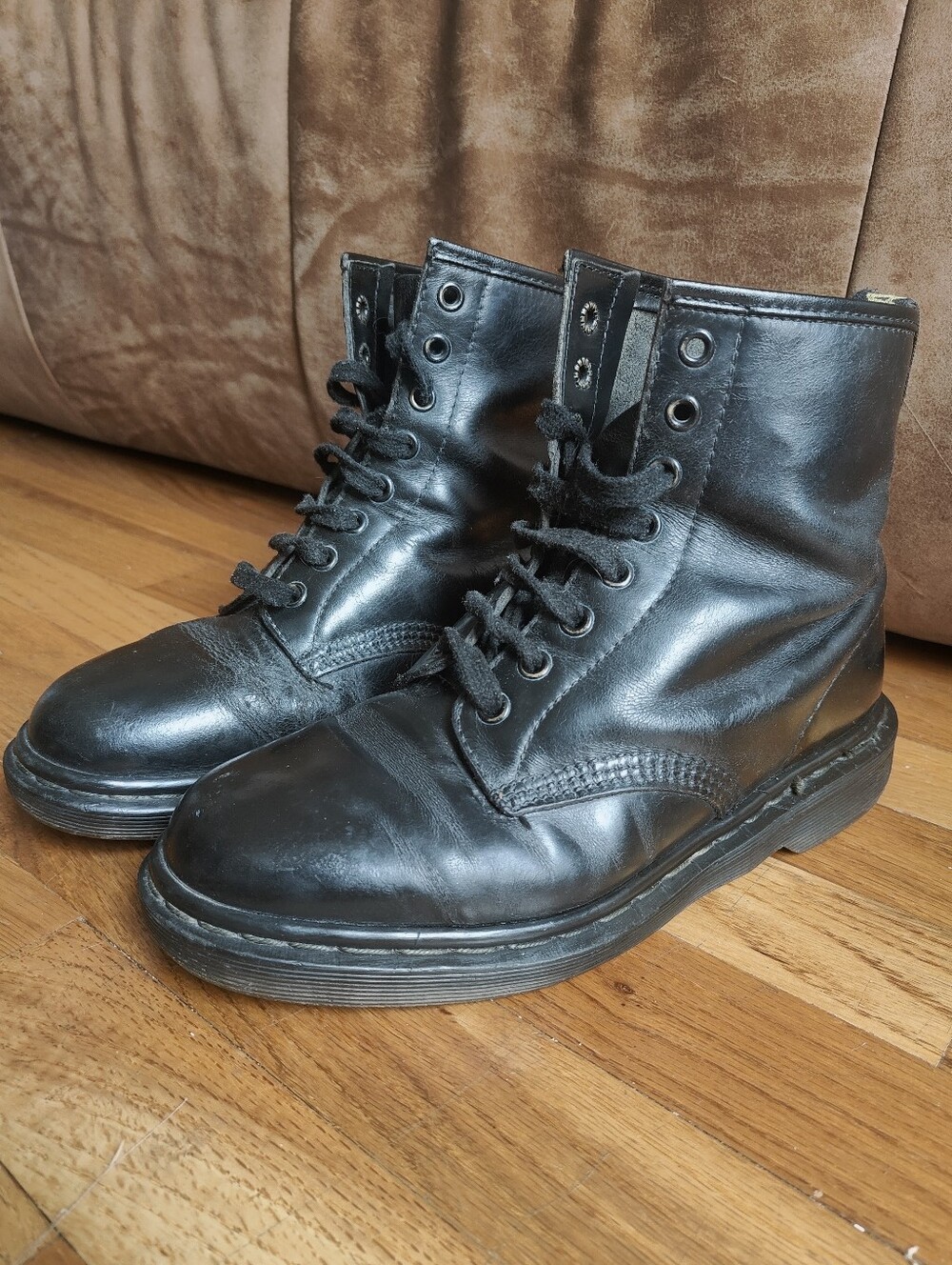 Dr Martens, Black, Made In England, Vintage, Size M 7/W 8
